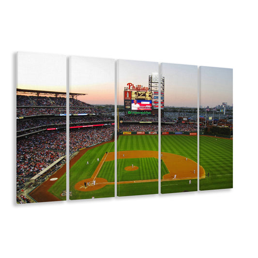 Citizens Bank Park in Philadelphia, Stadium Canvas, Sport Art, 5 Panel B, Extra Large Canvas, Canvas Print Wall Art