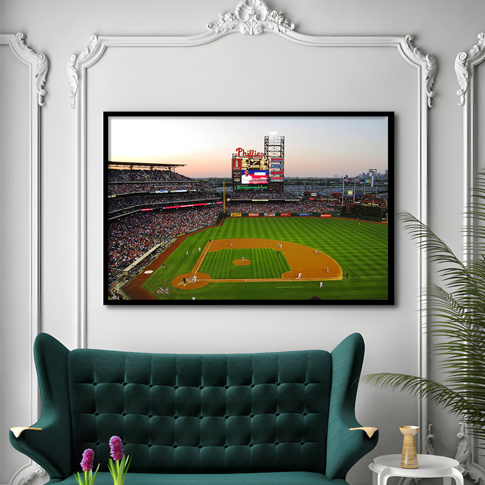 Citizens Bank Park in Philadelphia, Stadium Canvas, Sport Art, Gift for him, Framed Art Print Wall Decor, Picture Framed