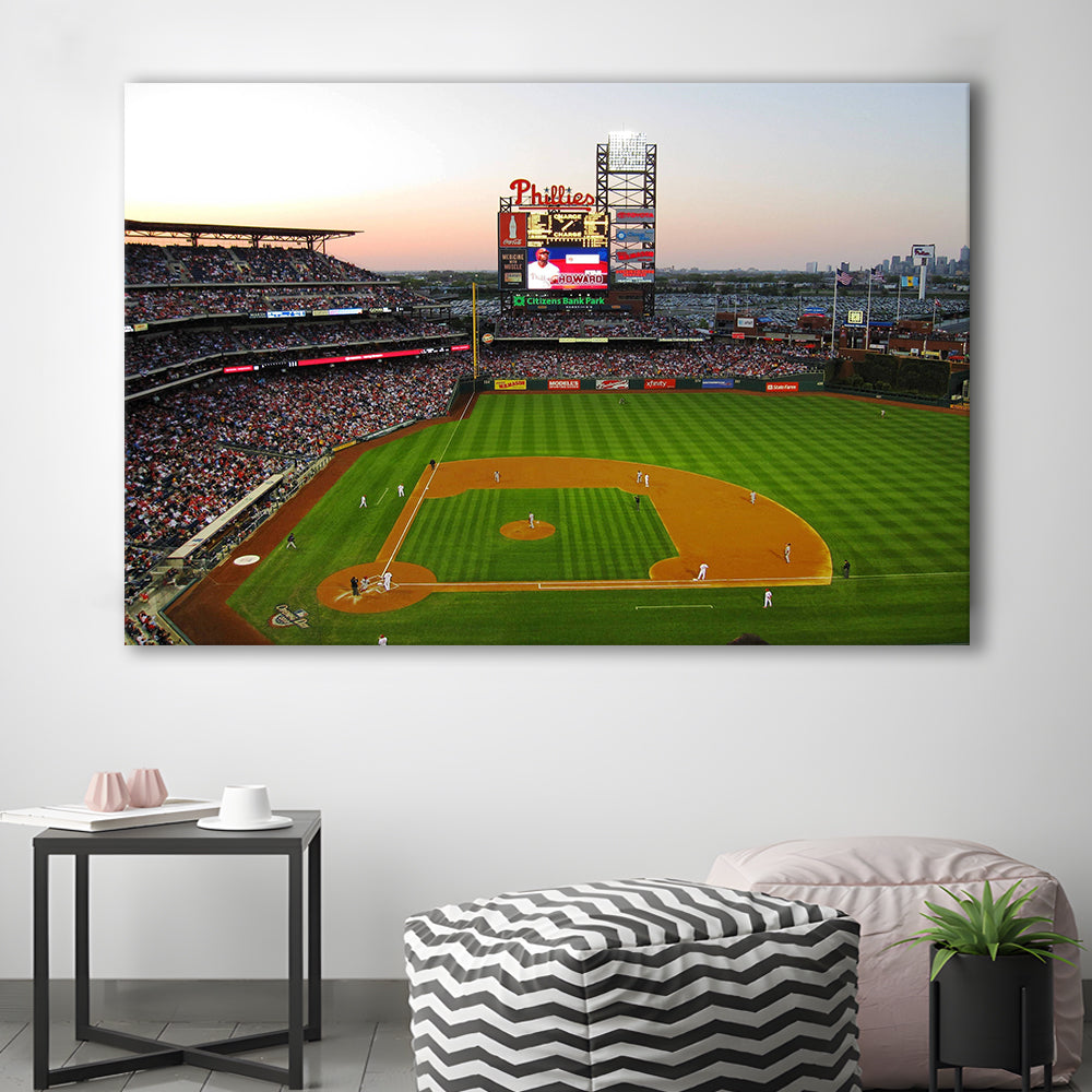 Citizens Bank Park in Philadelphia, Stadium Canvas, Sport Art, Gift for him, Man Cave Decor, Art Print, Canvas Print Wall Art