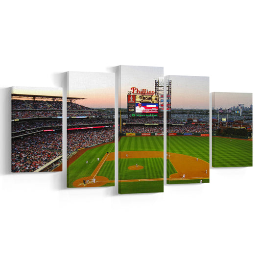 Citizens Bank Park in Philadelphia, Stadium Canvas, Sport Art, Gift for him, 5 Panel, Large Canvas, Canvas Print Wall Art
