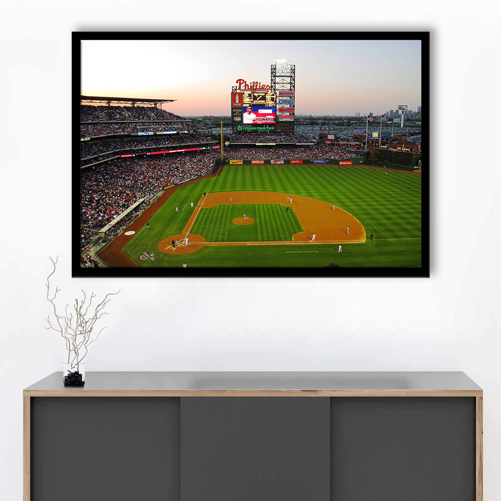 Citizens Bank Park in Philadelphia, Stadium Canvas, Sport Art, Gift for him, Framed Art Print Wall Decor, Picture Framed