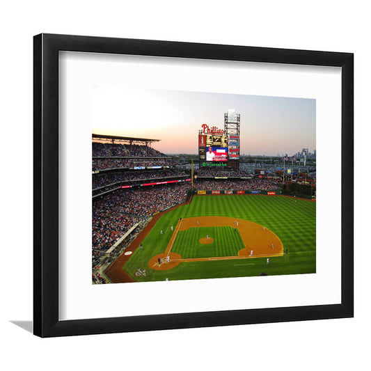 Citizens Bank Park in Philadelphia, Stadium Canvas, Sport Art, Gift for him, White Border Framed Art Print Wall Decor