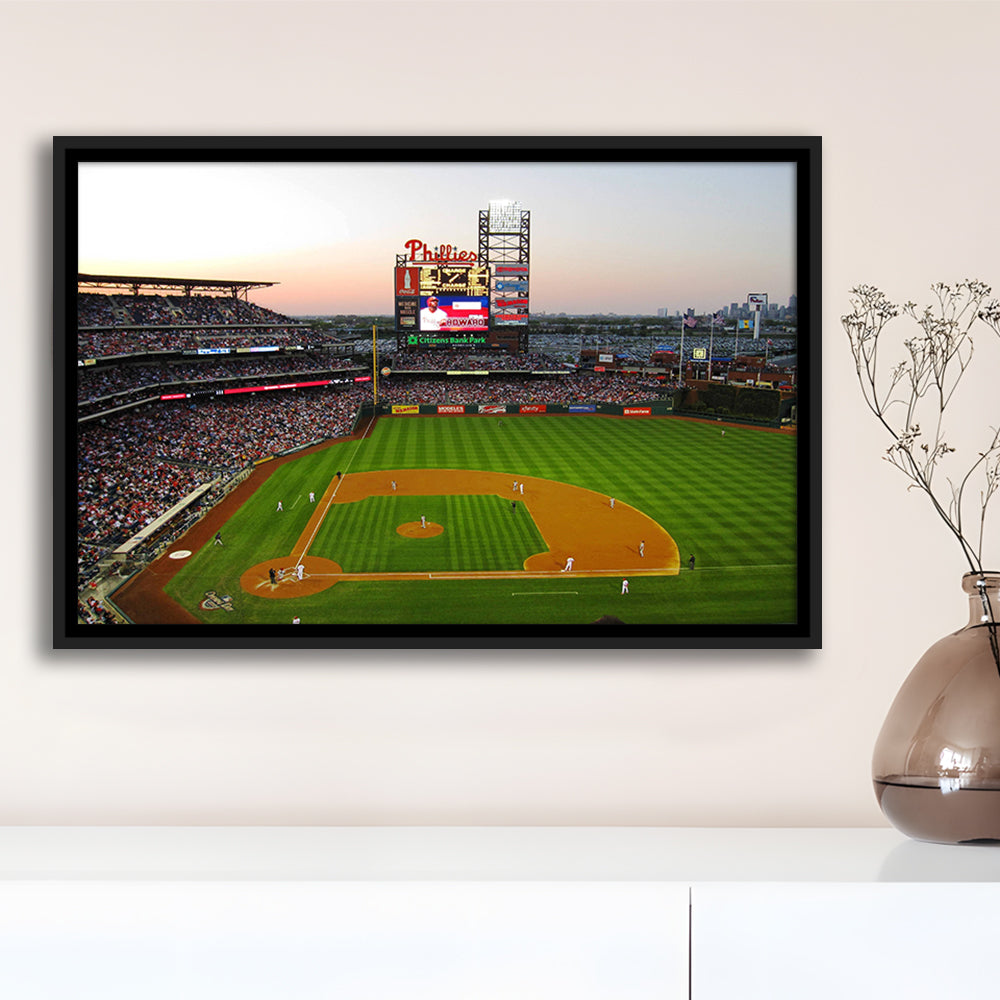 Citizens Bank Park in Philadelphia, Stadium Canvas, Sport Art, Framed Canvas Print Wall Art, Floating Frame