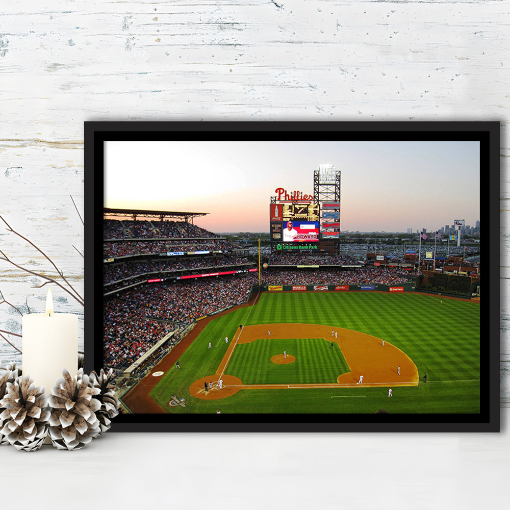 Citizens Bank Park in Philadelphia, Stadium Canvas, Sport Art, Framed Canvas Print Wall Art, Floating Frame