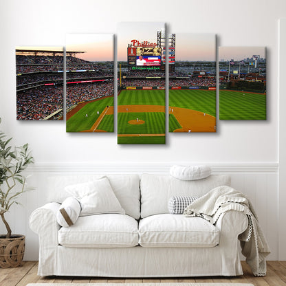 Citizens Bank Park in Philadelphia, Stadium Canvas, Sport Art, Gift for him, 5 Panel, Large Canvas, Canvas Print Wall Art