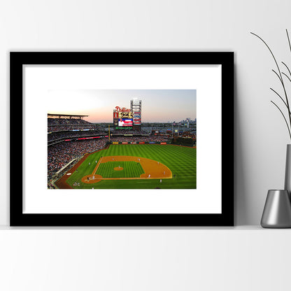 Citizens Bank Park in Philadelphia, Stadium Canvas, Sport Art, Gift for him, White Border Framed Art Print Wall Decor