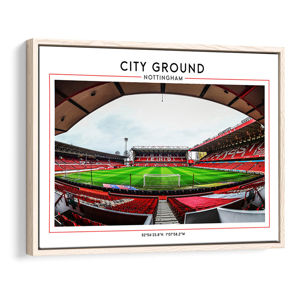 City Ground Nottingham Stadium Print, Football Print, Sport Art Print, Framed Canvas Print Wall Art
