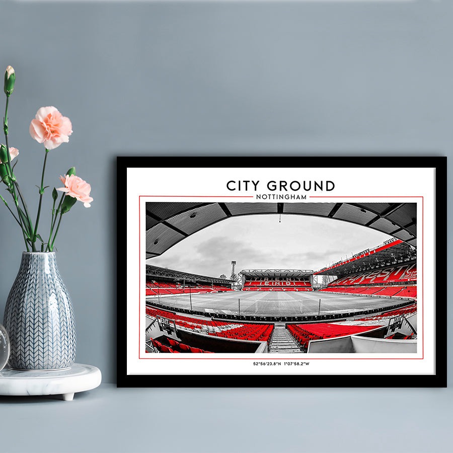 City Ground Nottingham Stadium Print, Football Art Print, Sport Art Print, Framed Art Print Wall Decor