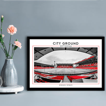 City Ground Nottingham Stadium Print, Football Art Print, Sport Art Print, Framed Art Print Wall Decor