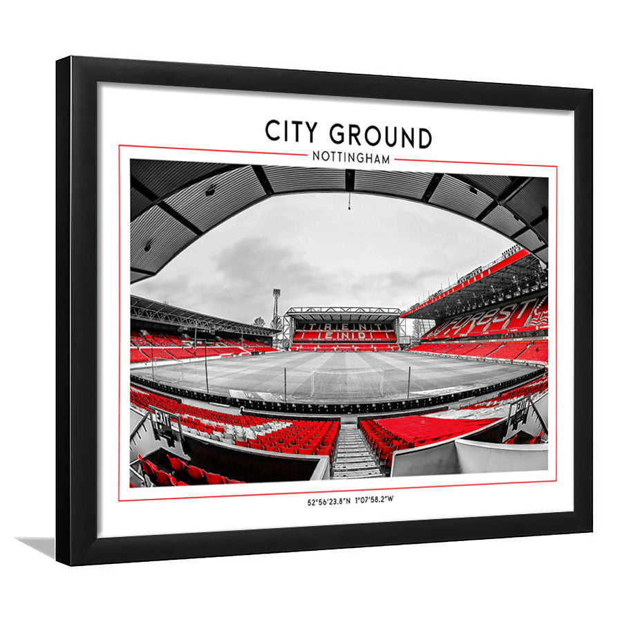 City Ground Nottingham Stadium Print, Football Art Print, Sport Art Print, Framed Art Print Wall Decor