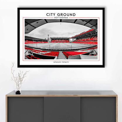 City Ground Nottingham Stadium Print, Football Art Print, Sport Art Print, Framed Art Print Wall Decor