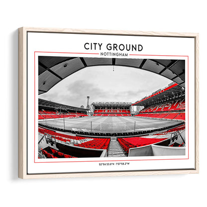 City Ground Nottingham Stadium Print, Football Art Print, Sport Art Print, Framed Canvas Print Wall Art