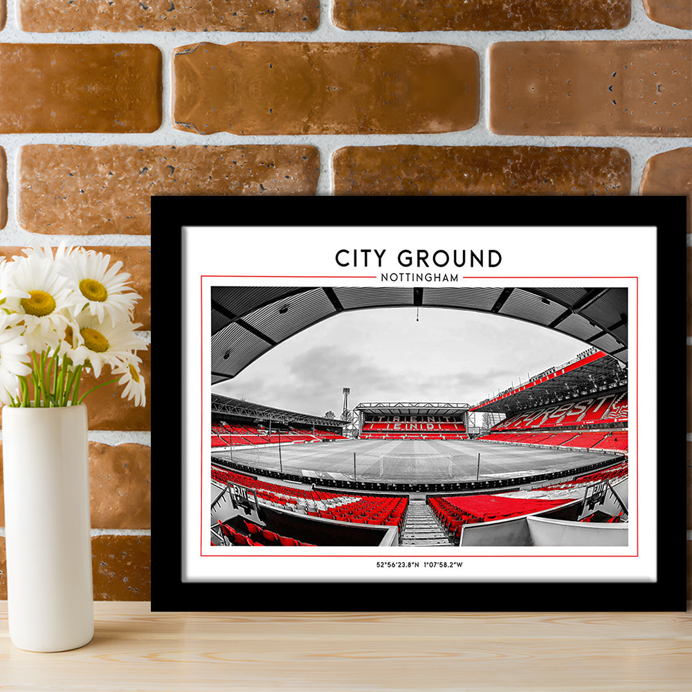 City Ground Nottingham Stadium Print, Football Art Print, Sport Art Print, Framed Art Print Wall Decor