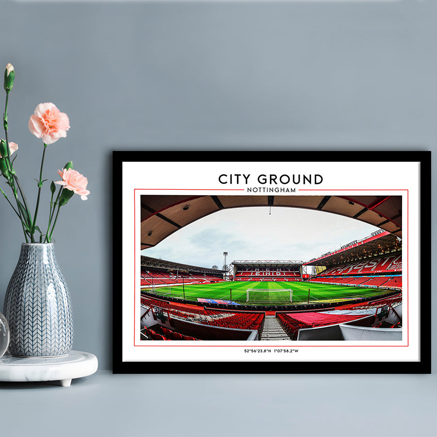 City Ground Nottingham Stadium Print, Football Print, Sport Art Print, Framed Art Print Wall Decor