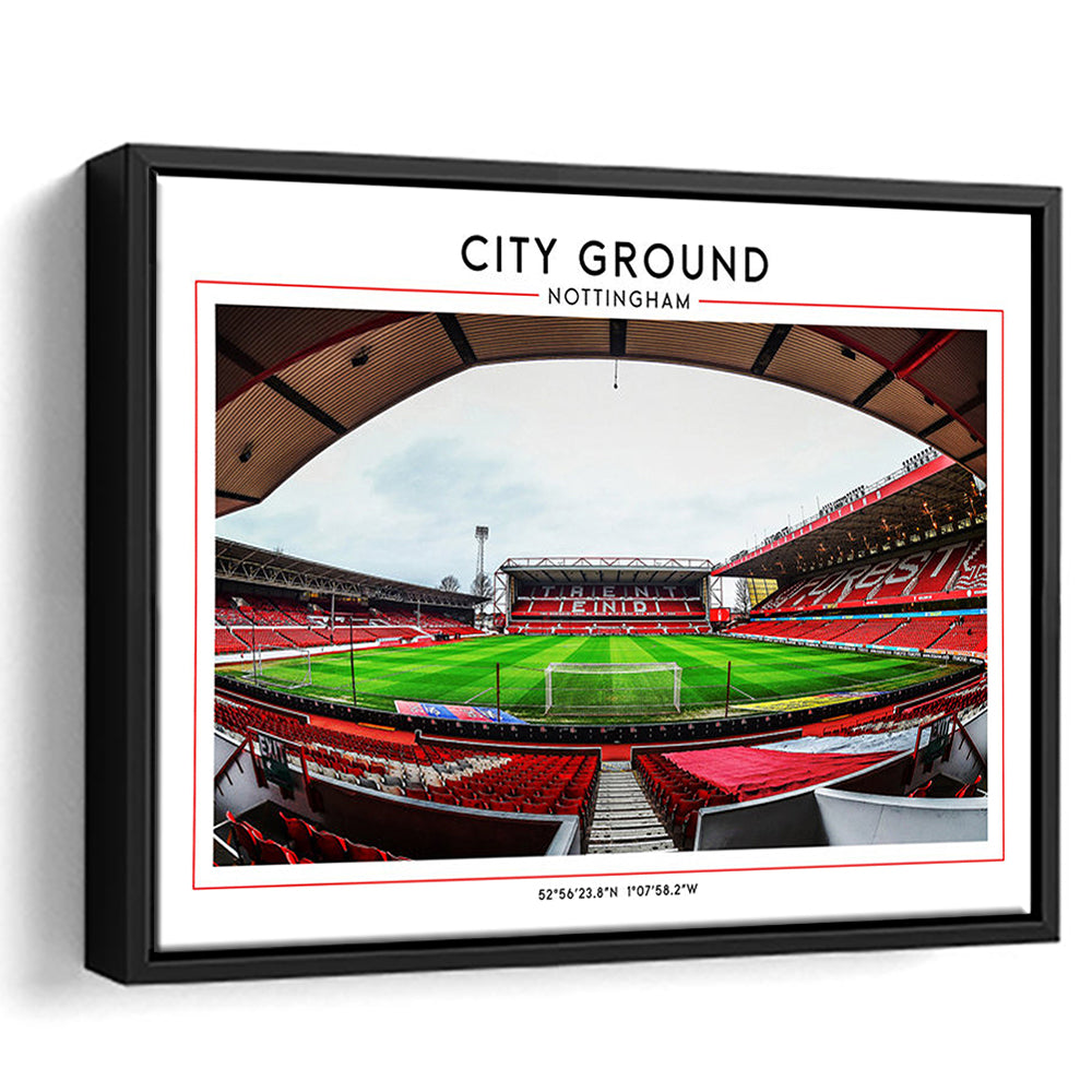 City Ground Nottingham Stadium Print, Football Print, Sport Art Print, Framed Canvas Print Wall Art