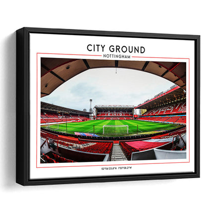 City Ground Nottingham Stadium Print, Football Print, Sport Art Print, Framed Canvas Print Wall Art