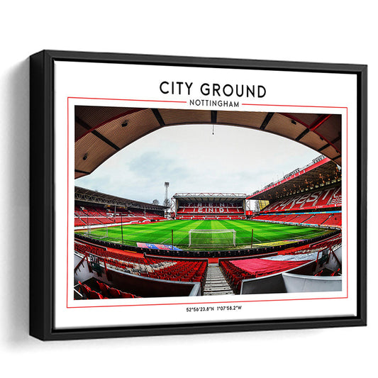 City Ground Nottingham Stadium Print, Football Print, Sport Art Print, Framed Canvas Print Wall Art