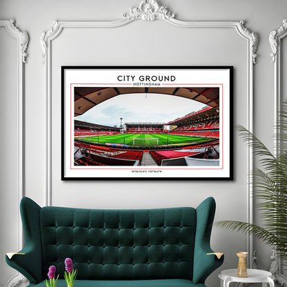 City Ground Nottingham Stadium Print, Football Print, Sport Art Print, Framed Art Print Wall Decor