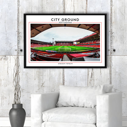 City Ground Nottingham Stadium Print, Football Print, Sport Art Print, Framed Canvas Print Wall Art