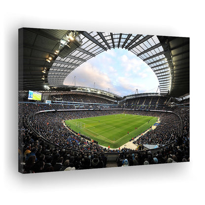 City of Manchester Stadium, Stadium Canvas, Sport Art, Gift for him, Man Cave Decor, Art Print, Canvas Print Wall Art