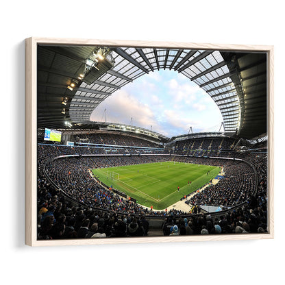 City of Manchester Stadium, Stadium Canvas, Sport Art, Framed Canvas Print Wall Art, Floating Frame