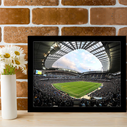 City of Manchester Stadium, Stadium Canvas, Sport Art, Gift for him, Framed Art Print Wall Decor, Picture Framed