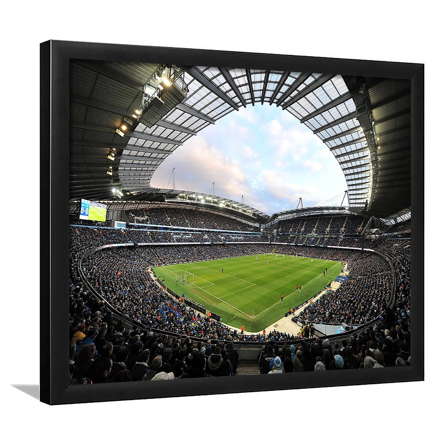 City of Manchester Stadium, Stadium Canvas, Sport Art, Gift for him, Framed Art Print Wall Decor, Picture Framed