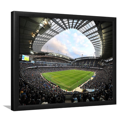 City of Manchester Stadium, Stadium Canvas, Sport Art, Gift for him, Framed Art Print Wall Decor, Picture Framed