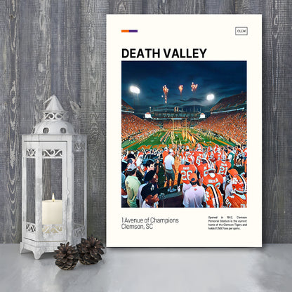Clemson Death Valley Print, Clemson Tigers Stadium Canvas Art, Fan Gifts, Sport Art, Canvas Print Wall Art