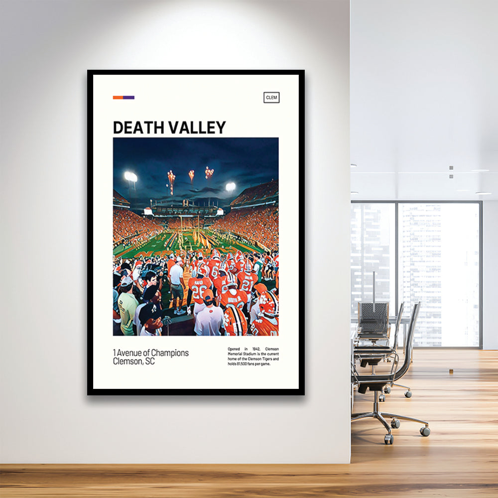 Clemson Death Valley Print, Clemson Tigers Stadium Art, Gifts for him, Sport Art, Framed Art Print Wall Decor