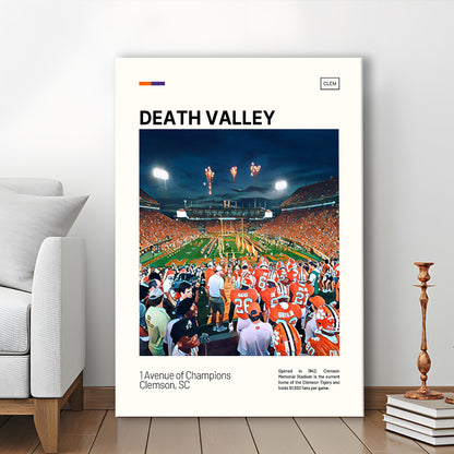 Clemson Death Valley Print, Clemson Tigers Stadium Canvas Art, Fan Gifts, Sport Art, Canvas Print Wall Art