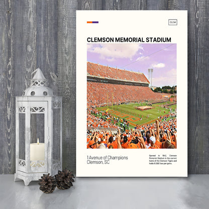 Clemson Memorial Stadium Print, Clemson Tigers Stadium Canvas Art, Fan Gifts, Sport Art, Canvas Print Wall Art