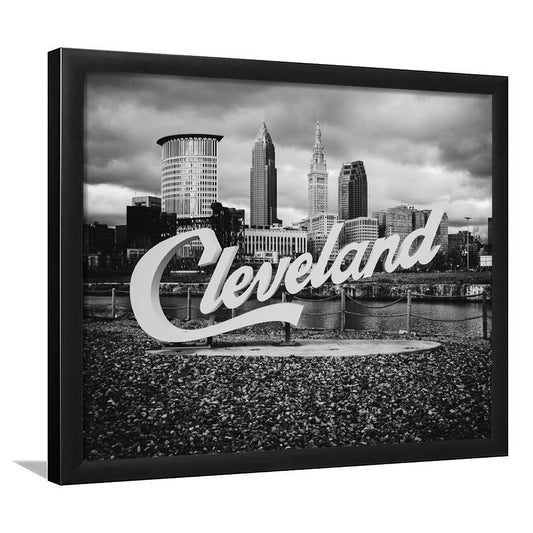 Cleveland Art Print, Black and White Vintage Photography, Cleveland Wall Art, Framed Art Print Wall Decor