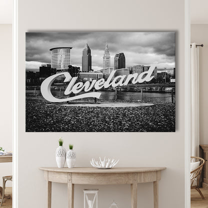 Cleveland Art Print, Black and White Vintage Photography, Cleveland Wall Art, Canvas Print Wall Art Decor