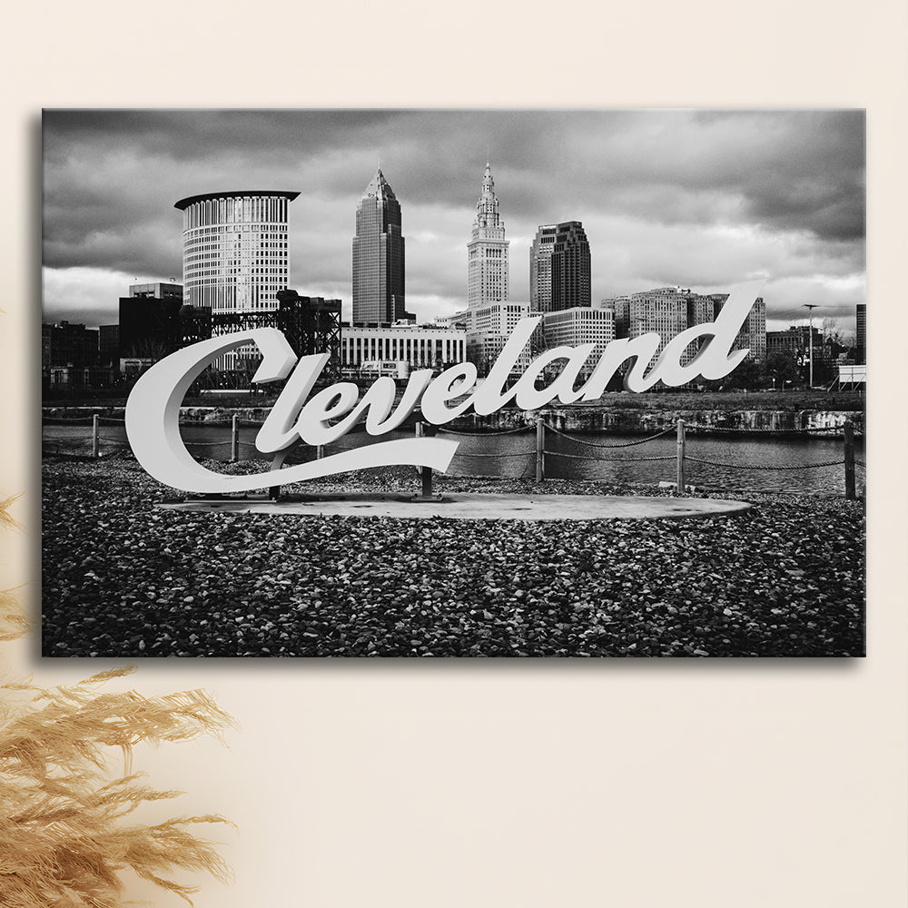 Cleveland Art Print, Black and White Vintage Photography, Cleveland Wall Art, Canvas Print Wall Art Decor