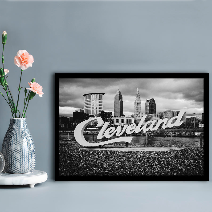 Cleveland Art Print, Black and White Vintage Photography, Cleveland Wall Art, Framed Art Print Wall Decor