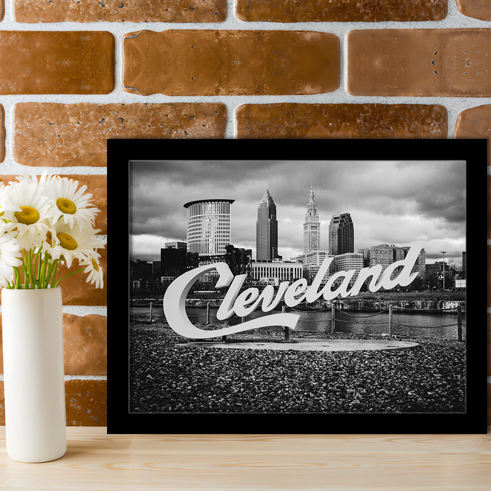 Cleveland Art Print, Black and White Vintage Photography, Cleveland Wall Art, Framed Art Print Wall Decor
