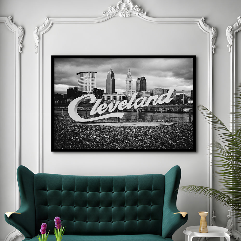 Cleveland Art Print, Black and White Vintage Photography, Cleveland Wall Art, Framed Art Print Wall Decor