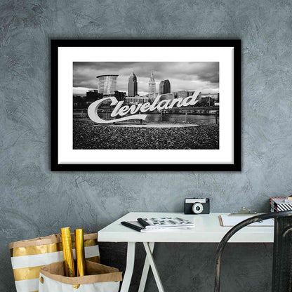 Cleveland Art Print, Black and White Vintage Photography, Cleveland Wall Art, Framed Art Print White Border Wall Decor