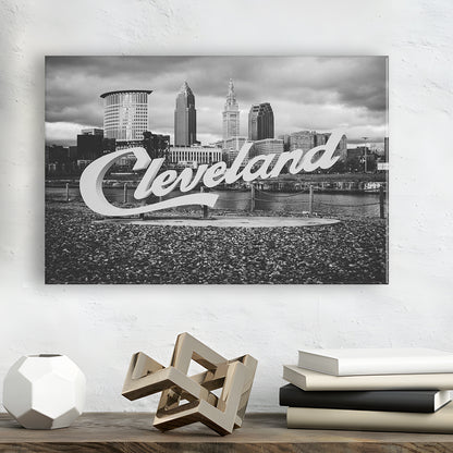 Cleveland Art Print, Black and White Vintage Photography, Cleveland Wall Art, Canvas Print Wall Art Decor