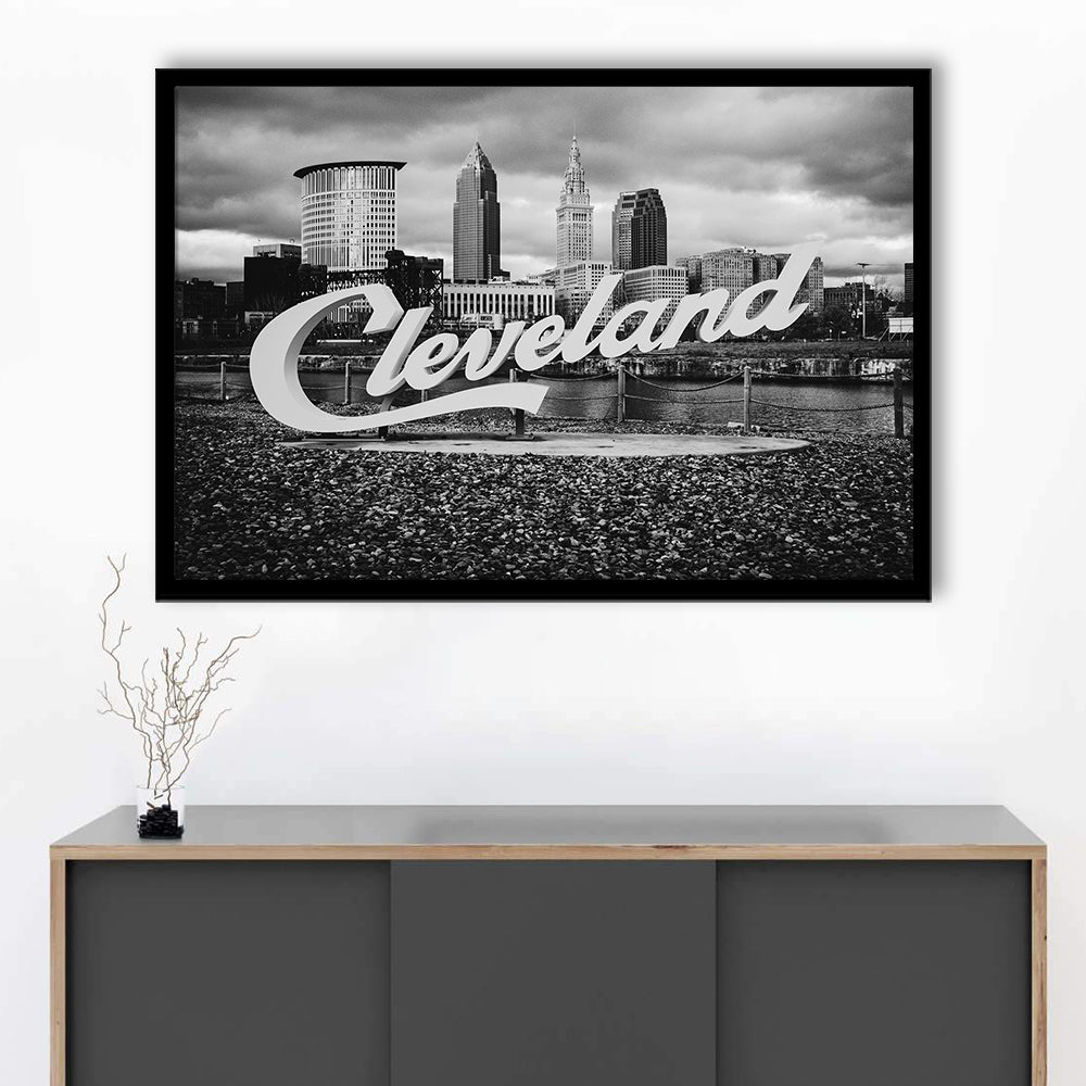 Cleveland Art Print, Black and White Vintage Photography, Cleveland Wall Art, Framed Art Print Wall Decor