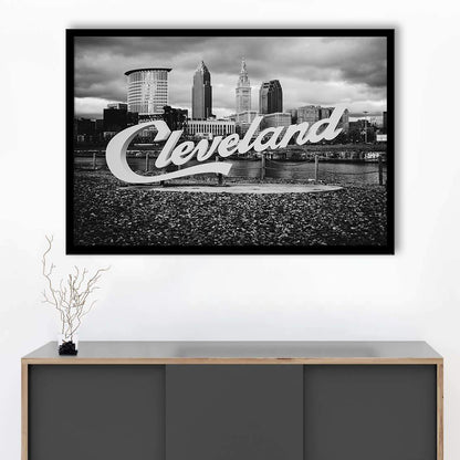 Cleveland Art Print, Black and White Vintage Photography, Cleveland Wall Art, Framed Art Print Wall Decor