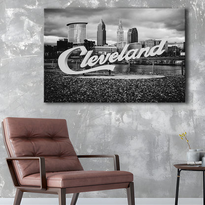 Cleveland Art Print, Black and White Vintage Photography, Cleveland Wall Art, Canvas Print Wall Art Decor