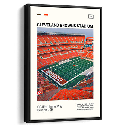 Cleveland Browns Stadium Print, Cleveland Browns Stadium Canvas Art, Man Cave Gift, Floating Framed Canvas Print Wall Art