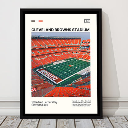 Cleveland Browns Stadium Print, Cleveland Browns Stadium Canvas Art, Man Cave Gift, Floating Framed Canvas Print Wall Art