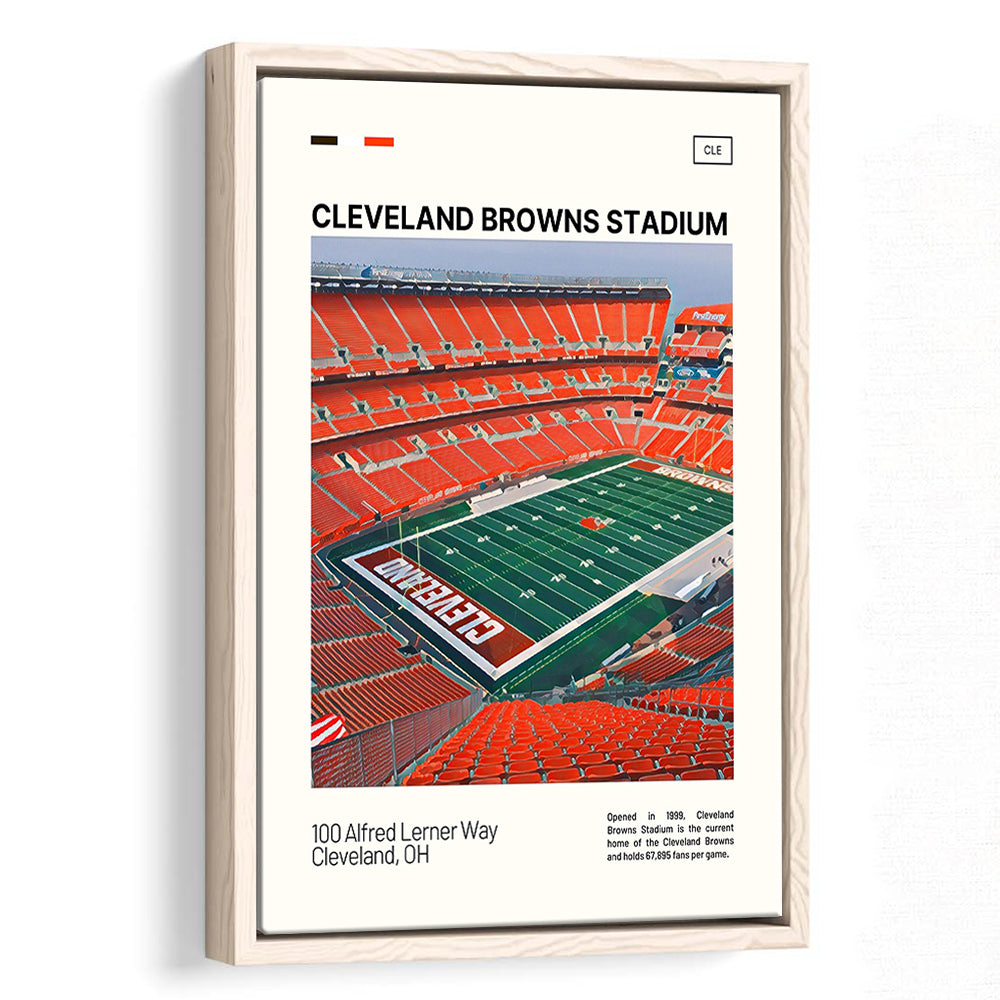 Cleveland Browns Stadium Print, Cleveland Browns Stadium Canvas Art, Man Cave Gift, Floating Framed Canvas Print Wall Art