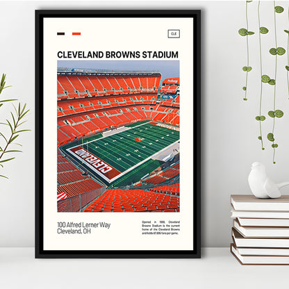 Cleveland Browns Stadium Print, Cleveland Browns Stadium Canvas Art, Man Cave Gift, Floating Framed Canvas Print Wall Art