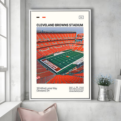 Cleveland Browns Stadium Print, Cleveland Browns Stadium Canvas Art, Man Cave Gift, Floating Framed Canvas Print Wall Art
