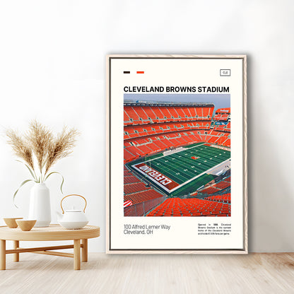 Cleveland Browns Stadium Print, Cleveland Browns Stadium Canvas Art, Man Cave Gift, Floating Framed Canvas Print Wall Art