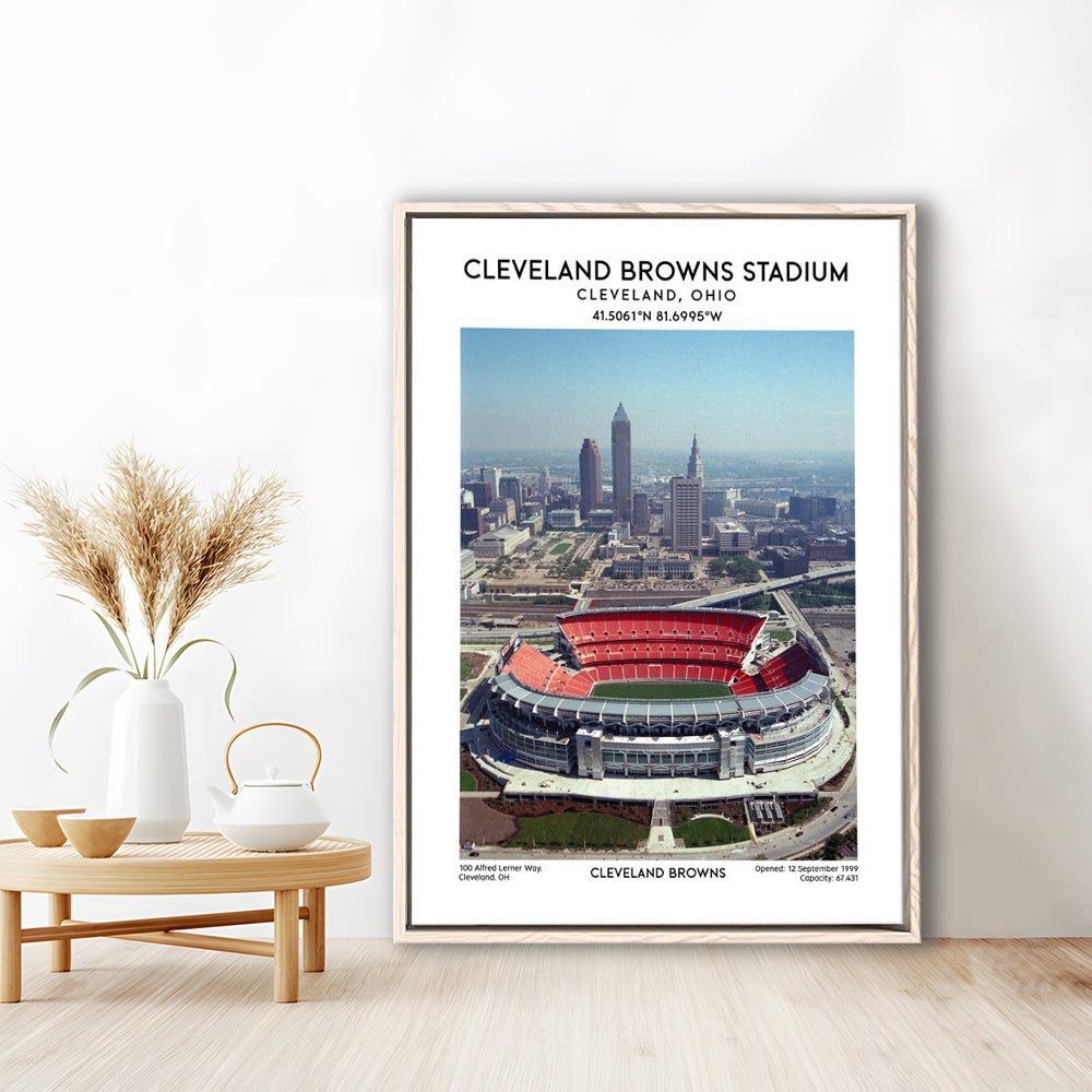 Cleveland Browns Stadium, Football Stadium Art Stadium Wall Art Print, Fan Gifts, Framed Canvas Prints Wall Art